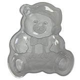 Vintage Etched Santa Christmas Teddy Bear Clear Glass Serving Platter Dish Plate