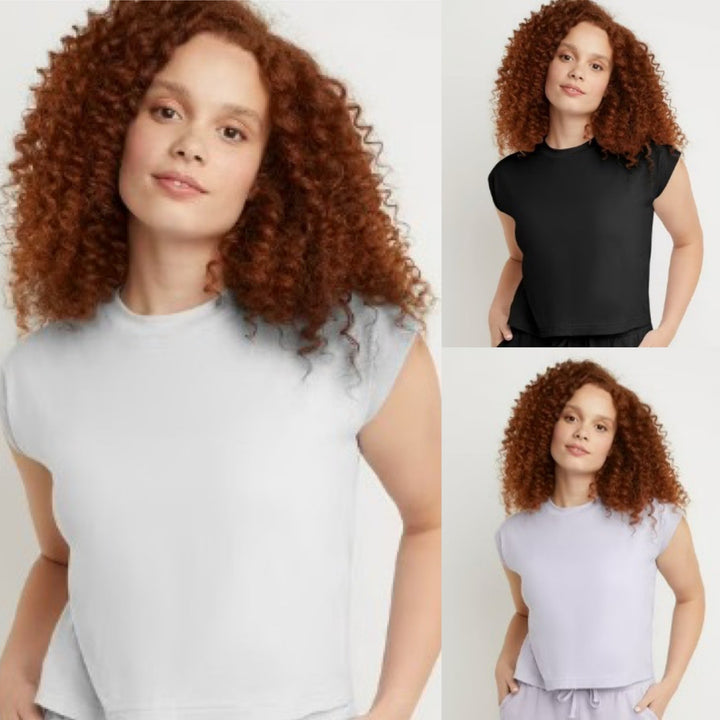 Lot of 3 New Hanes Womens XL Ringspun Cotton Jersey Cap Sleeve Muscle Tees
