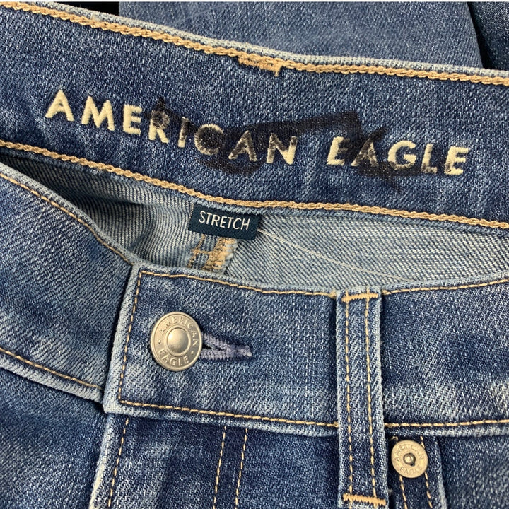 New American Eagle Womens Size 6 Factory Distressed Stovepipe Denim Blue Jeans