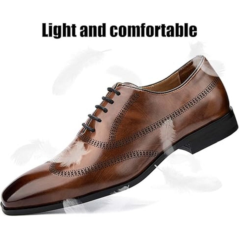 Jitai Mens 11 Brown Faux Leather Lace Up Low Heel Oxford Formal Loafer Shoes
