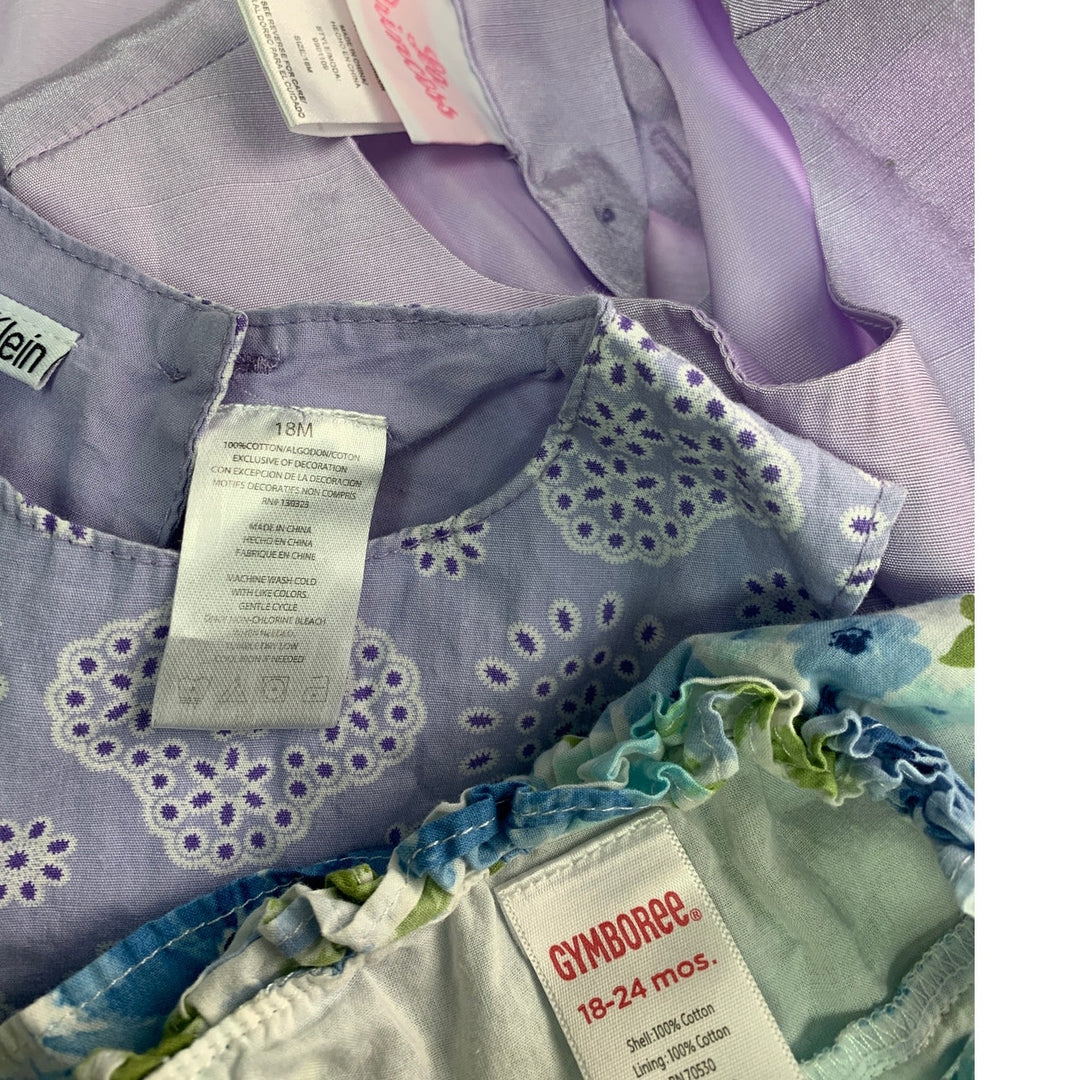 Lot of 3 Calvin Klein Gymboree Baby Girls 18 Mos Short Sleeve Floral Dresses