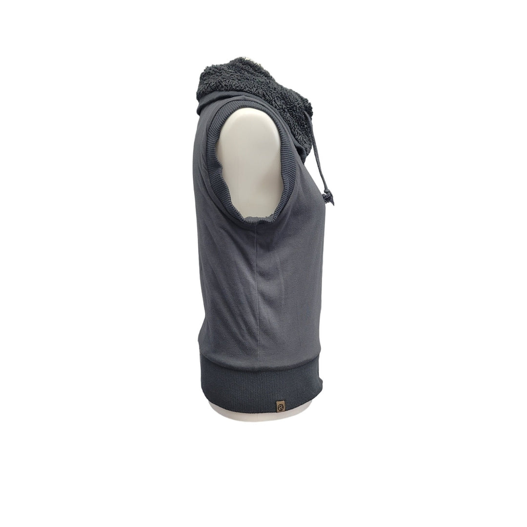 Artisans Womens Medium Fuzzy 100% Polyester Reversible Zip Up Warm Vest