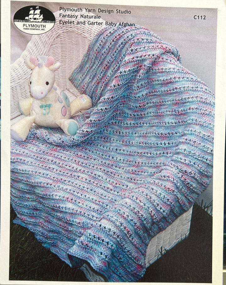New NOS 2000 Plymouth Design C112 Fantasy Naturale Baby Afghan Knitting Pattern