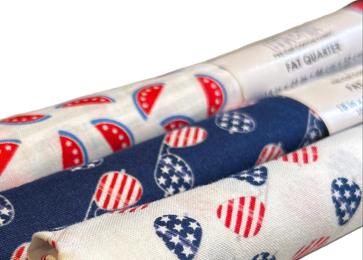 15 New Emma &amp; Mila 18"X21" USA Sunglasses Watermelon Cotton Quilt Fabric FQs