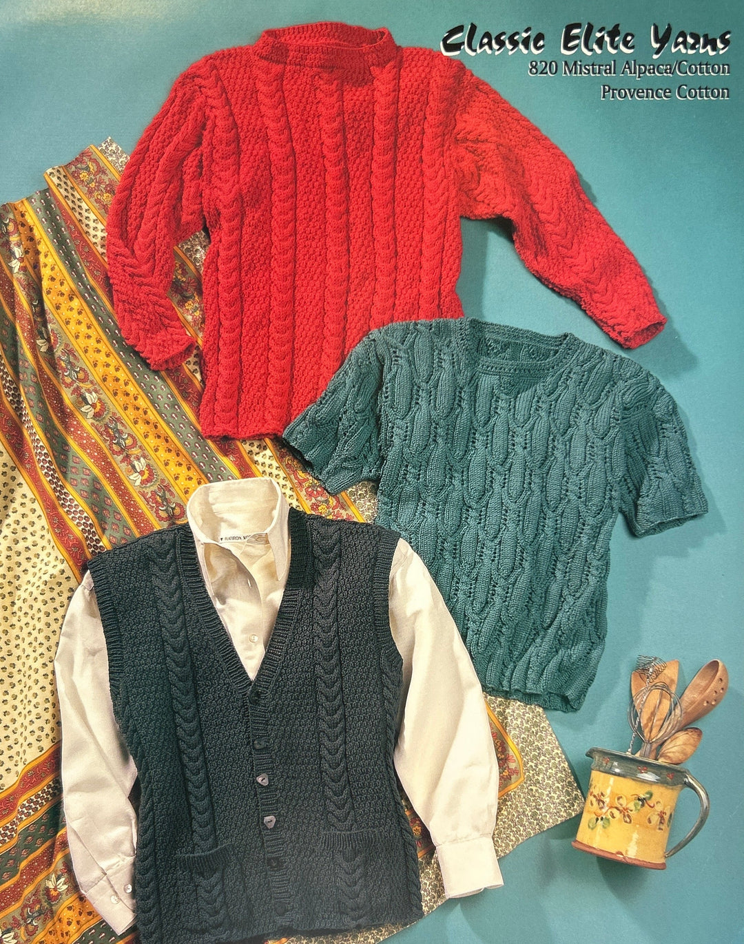 1999 Classic Elite Yarns 820 Mistral &amp; Alpaca Sweater Knitting Pattern