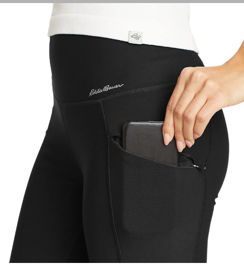 New Eddie Bauer Womens XS Black Trail Tight High-Rise Straight Leg Pants