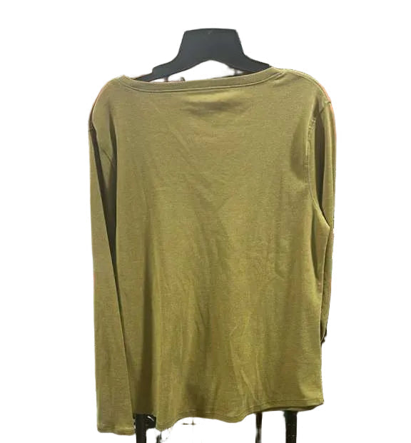 New Eddie Bauer Womens Aster Green Favorite Long Sleeve V-Neck Tee