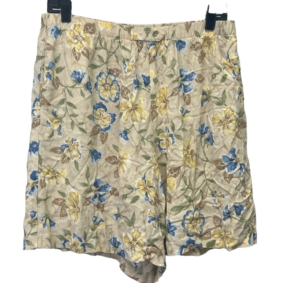 Vintage Jaclyn Smith Womens XL 100% Rayon Elastic Waist Floral Flowy Shorts