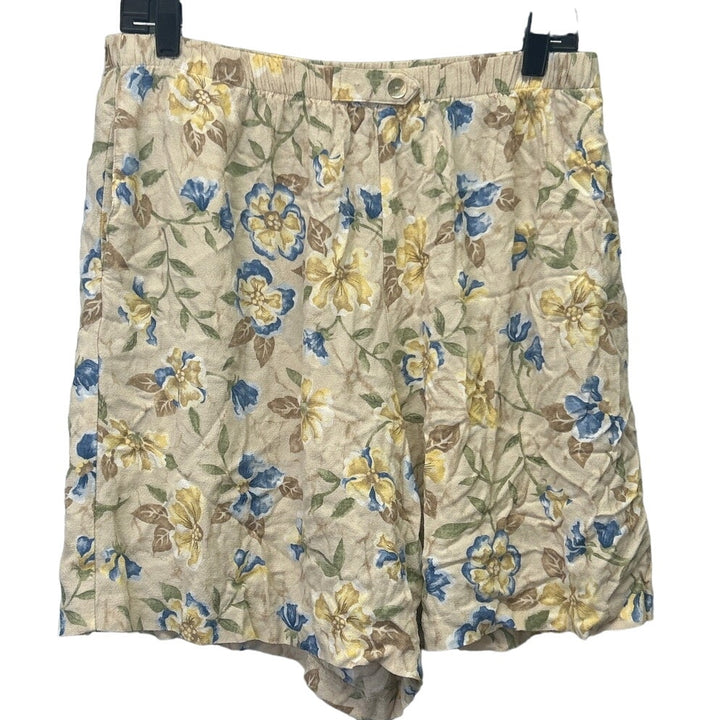 Vintage Jaclyn Smith Womens XL 100% Rayon Elastic Waist Floral Flowy Shorts