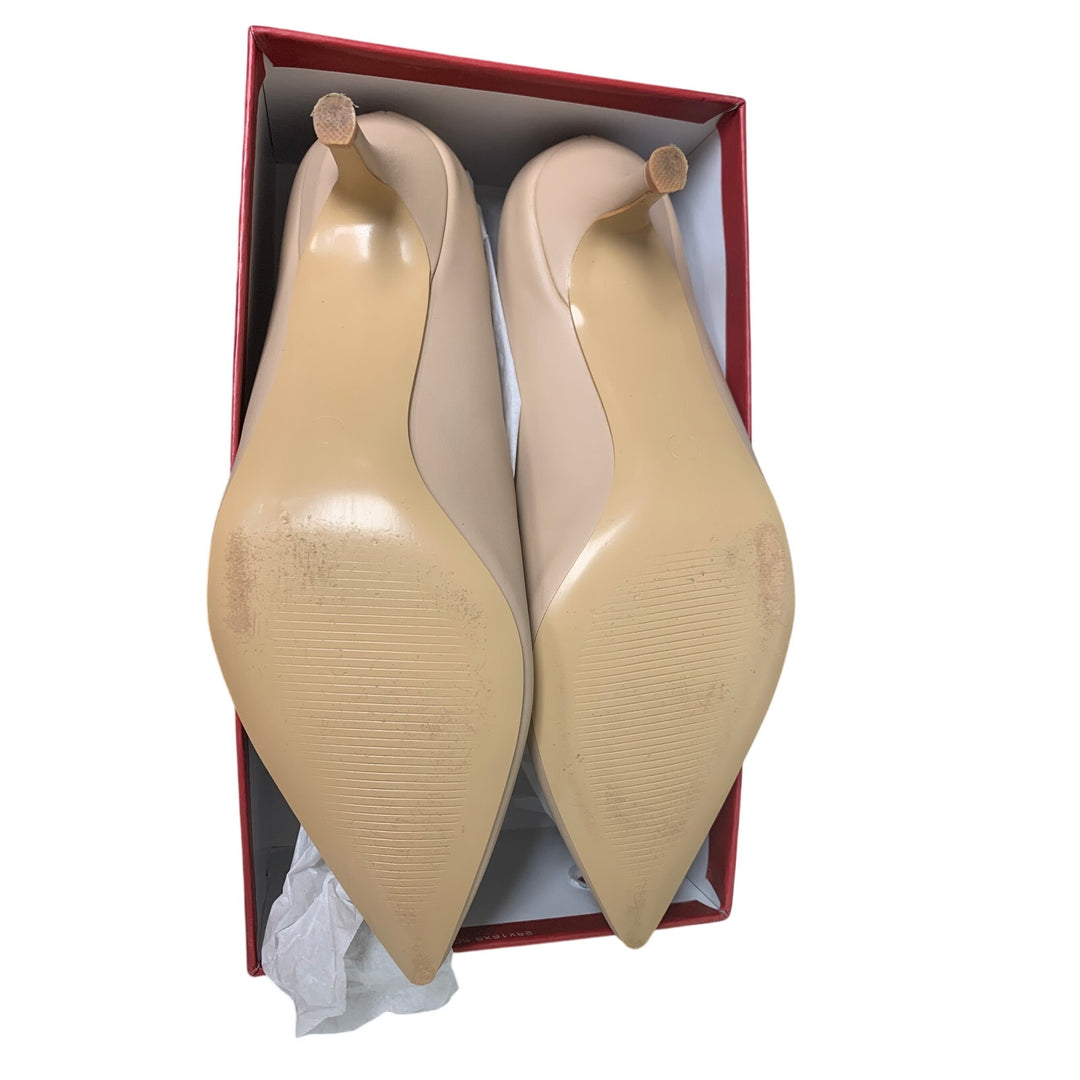 Joy In Love Womens Size 8.5 Tan Nude 2.5" Heel Pointy Toe Slide On Pumps Shoes