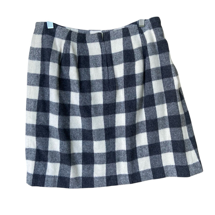 NWT New Leslie Fay Sportswear Womens Size 14 Plaid Wool Blend Lined Mini Skirt