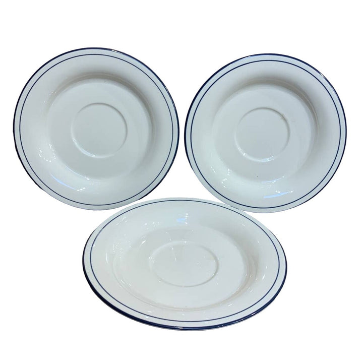 Lot of 3 Vintage Lenox Chinastone For the Blues Poppies on Blue Small Saucers