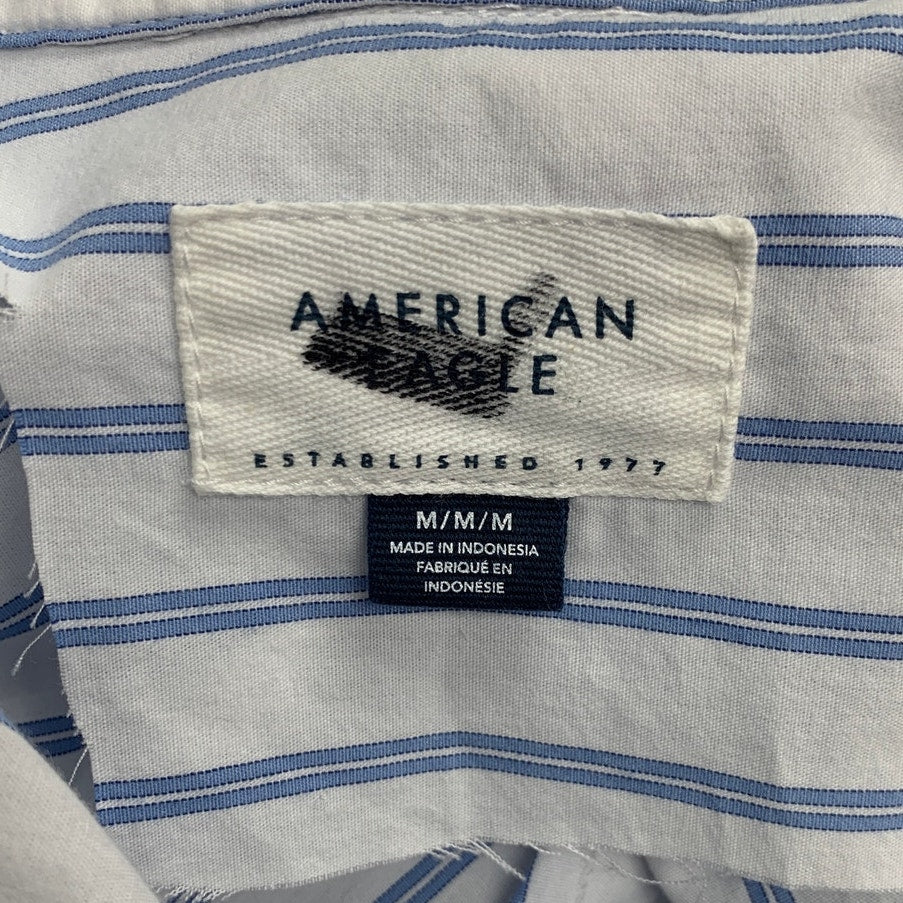 New American Eagle Womens XXL Striped Long Sleeve Collared Button Up Shirt