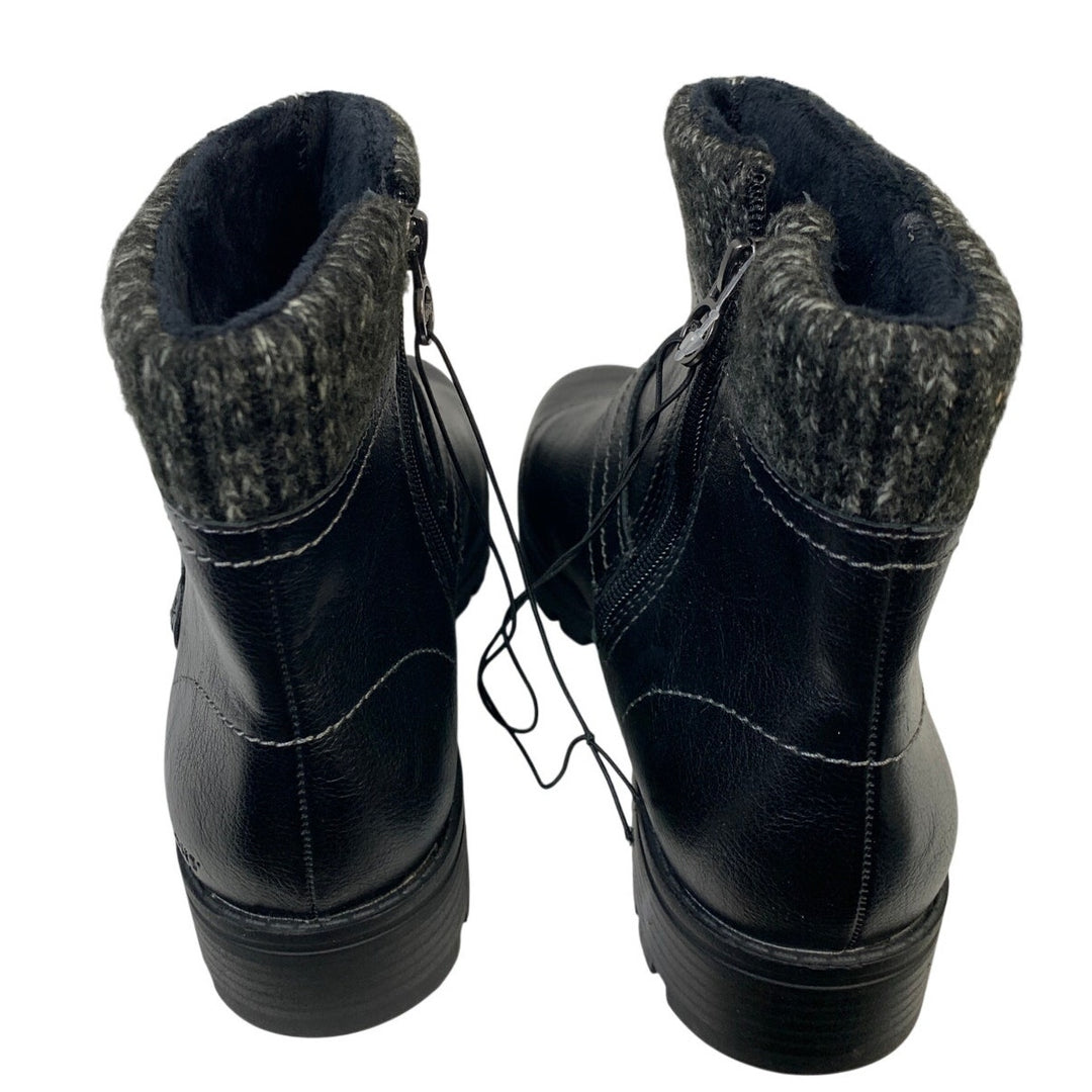 New JSport Womens Size 8.5 Black 1.5" Heel Ankle Boot Side Zip Round Toe Shoes