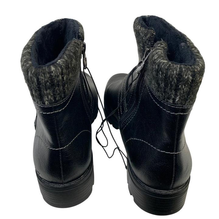 New JSport Womens Size 8.5 Black 1.5" Heel Ankle Boot Side Zip Round Toe Shoes