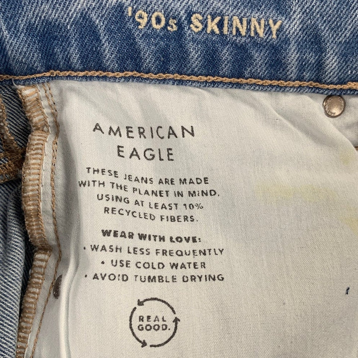 New American Eagle Womens Size 4 Regular Stretch 90s Skinny Denim Blue Jeans