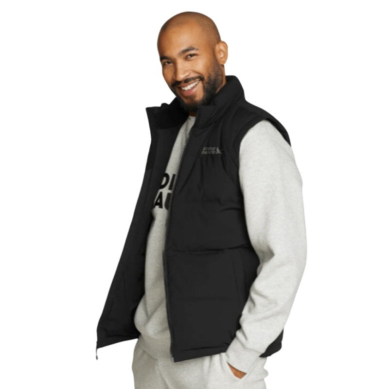 New Eddie Bauer Mens 2XL Black Essential Full Zip Puffer 550 FP Down Warm Vest