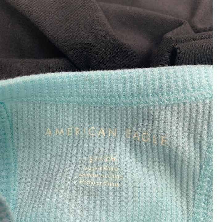 2 New American Eagle Womens Small Thin Strap Ribbed Faux Wrap Tank Tops