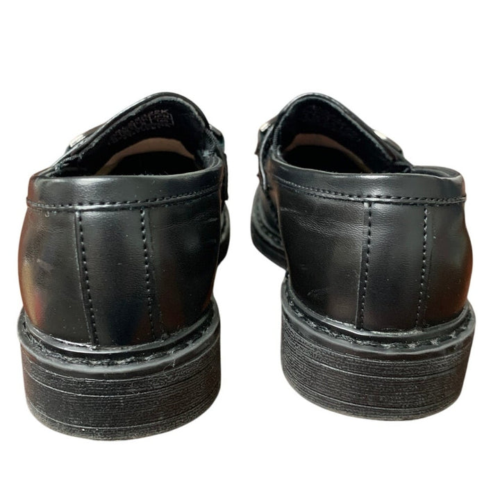 Bruno Marc Toddler Boys Size 9 Black Faux Leather Slip On Loafer Formal Shoes