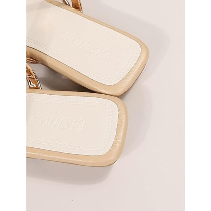 Gorglitter Womens 8.5 Butterfly Toe Strap Rhinestone Slide On Flip Flop Sandals