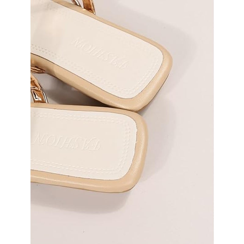 Gorglitter Womens 8.5 Butterfly Toe Strap Rhinestone Slide On Flip Flop Sandals