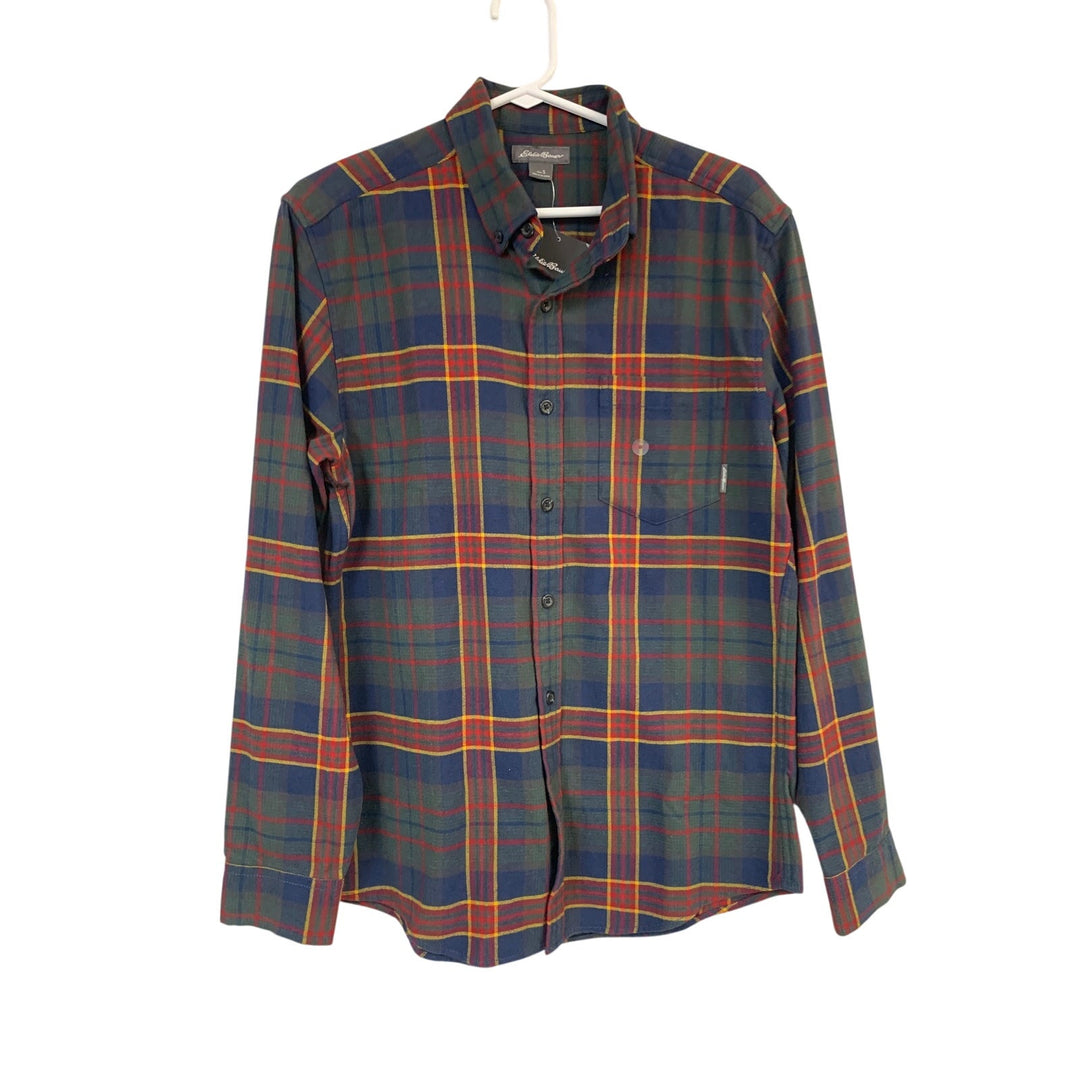 New Eddie Bauer Mens Small Long Sleeve Eddies Field Flannel Button Up Shirt