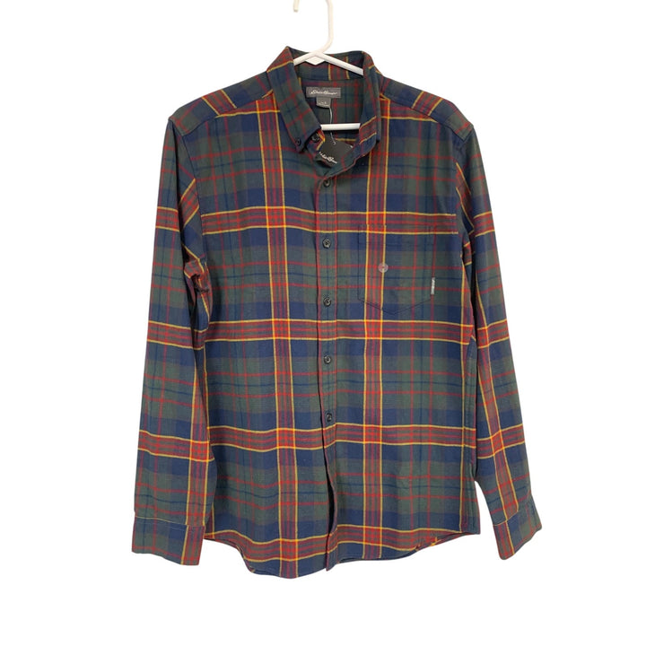 New Eddie Bauer Mens Small Long Sleeve Eddies Field Flannel Button Up Shirt