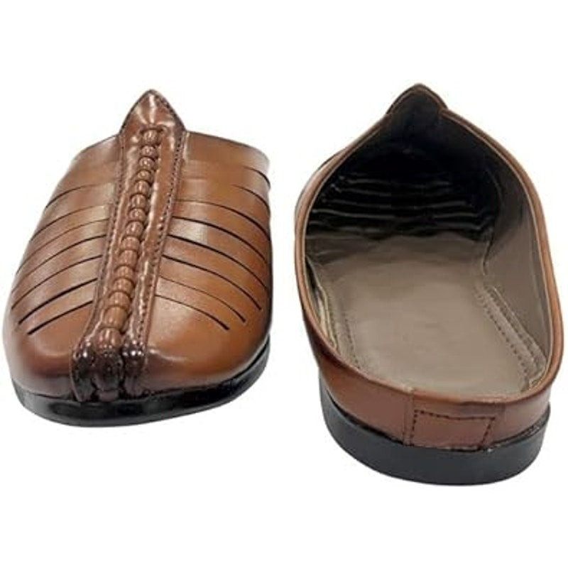Shoe Bazar Punjabi Jutti Mens 11 Brown Traditional Handmade Wedding Loafer Shoes