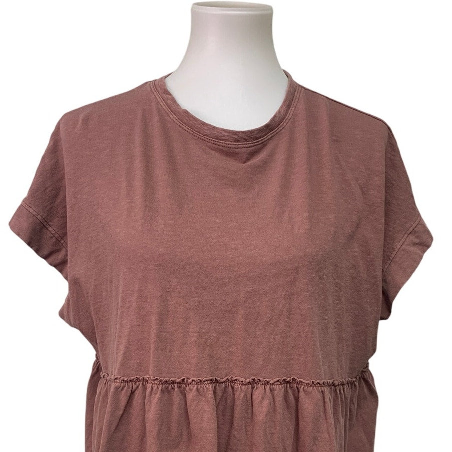 New American Eagle Womens Medium Short Sleeve Crew Neck Back Tie Top