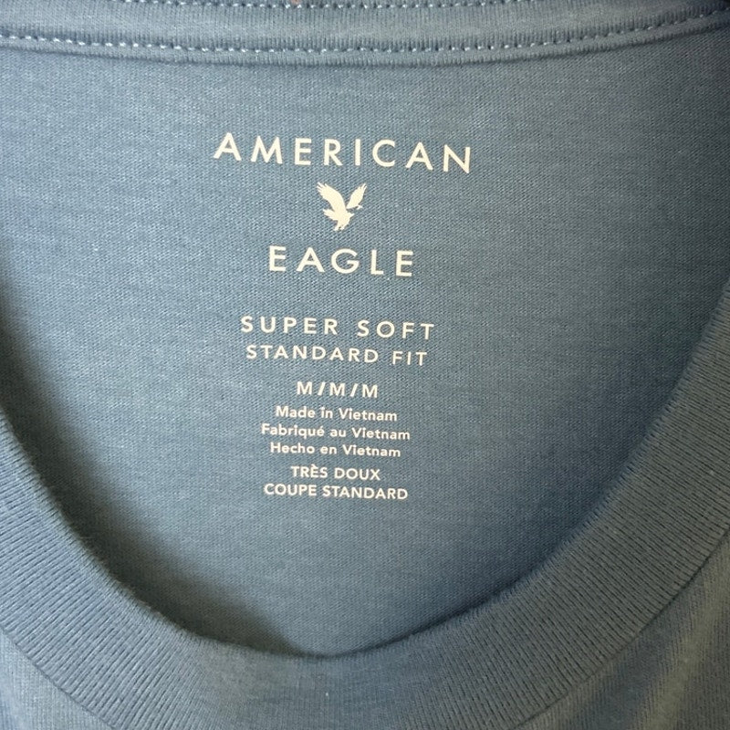 Lot of 2 New American Eagle Mens Medium Short Sleeve Textured Polo Tee Shirts