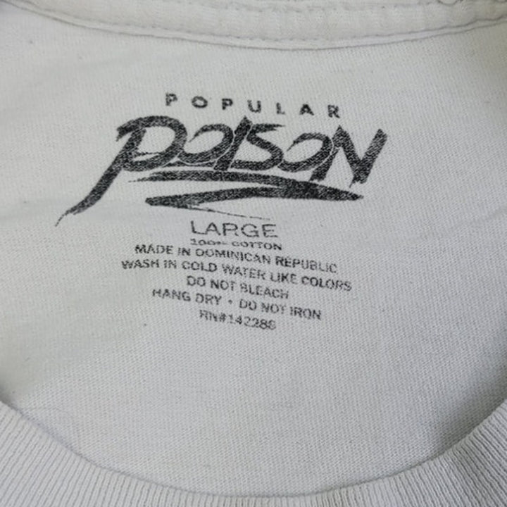Popular Poison Mens Large World Divide Roses 100% Cotton Short Sleeve Tee Shirt