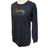 New Hand Printed Upcycled Maternity XS Equality Rainbow Pride Long Sweatshirt