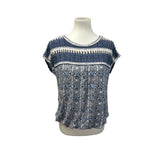 2 Shannon Ford Max Studio Womens Medium Short Sleeve Boho Stripe Blouse Top