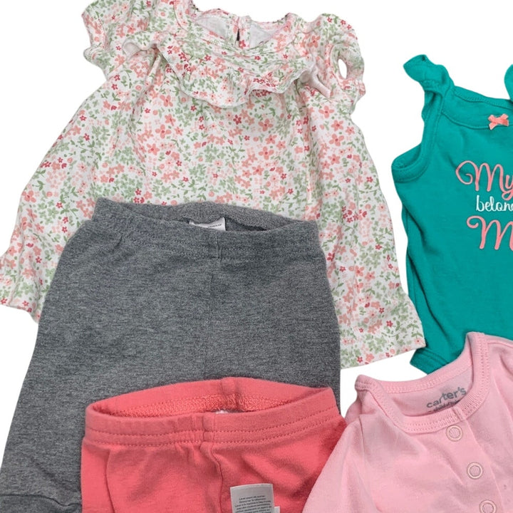 Newborn Baby Girl Sleepers One Pieces Pants Pink Outfits Clothing Lot of 9 Items