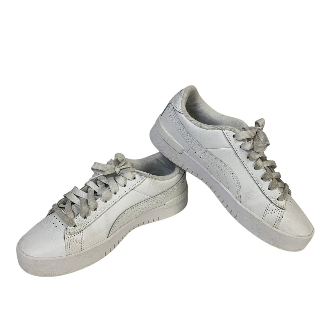 Puma Womens Size 7.5  White Court Sneaker Low Top Lace Up Athletic Shoes