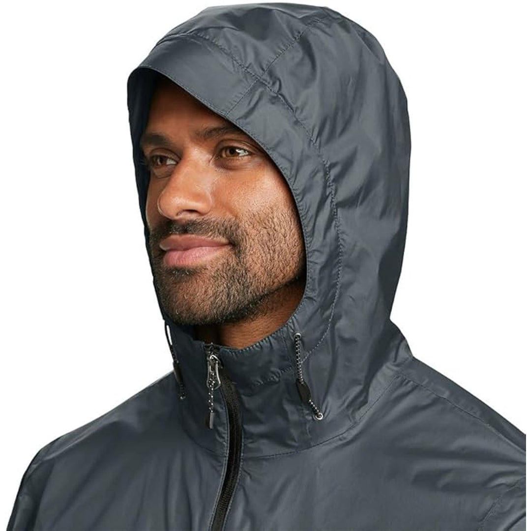 New Eddie Bauer Mens Small Navy Blue Rippac Zip Up Weather Edge Pro Rain Jacket