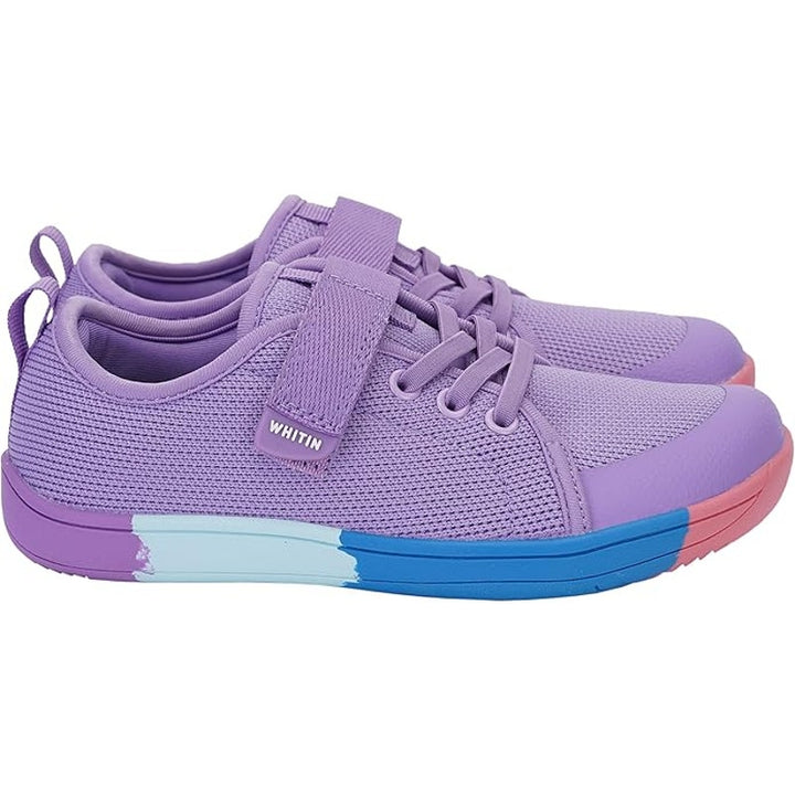 Whitin Girls Size 11 Purple Hook Loop Wide Toe Box Barefoot Athletic Shoes