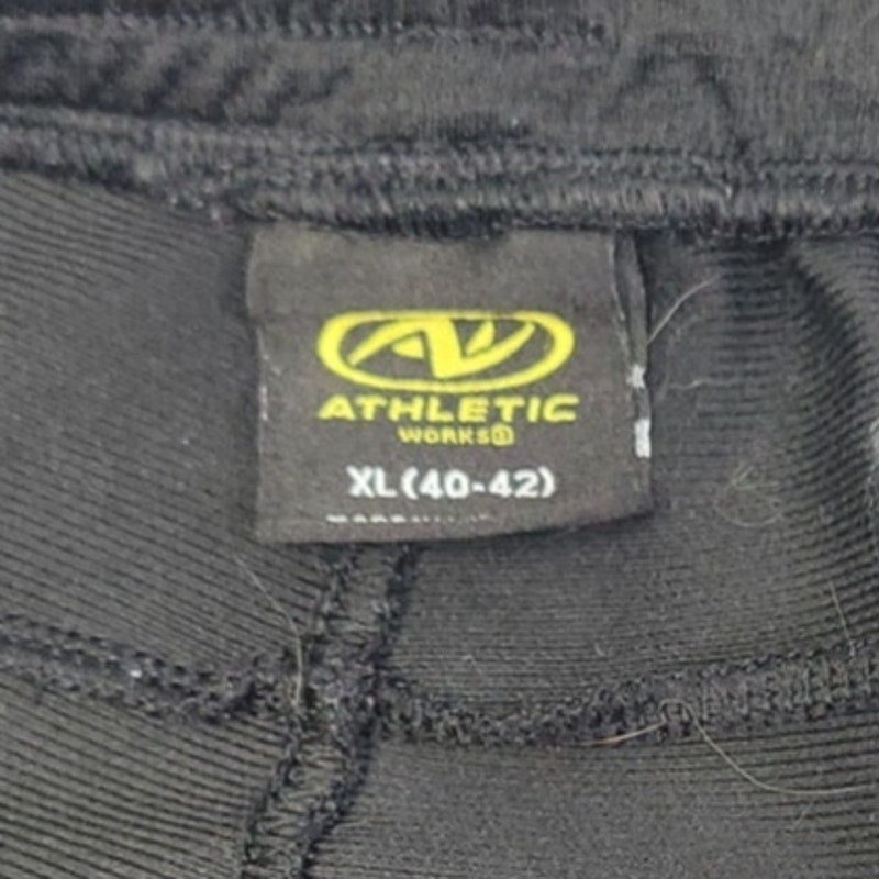 Athletic Works Mens XL Elastic Drawstring Waistband Long Black Athletic Pants