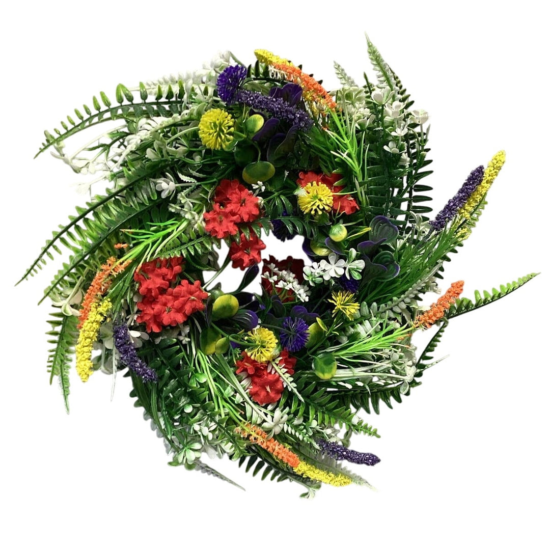 New Faux Plastic Floral Round Door 11" Wreath or Pillar Candle Ring Home Decor