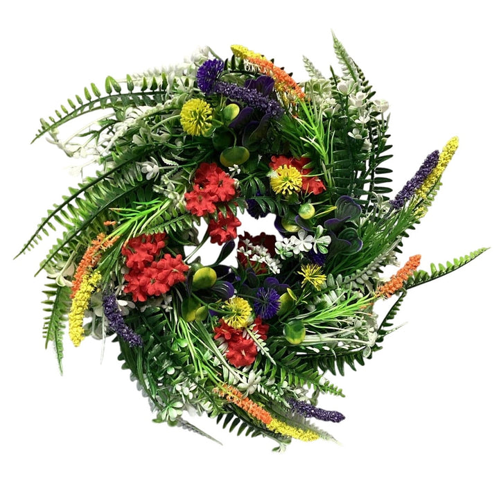 New Faux Plastic Floral Round Door 11" Wreath or Pillar Candle Ring Home Decor