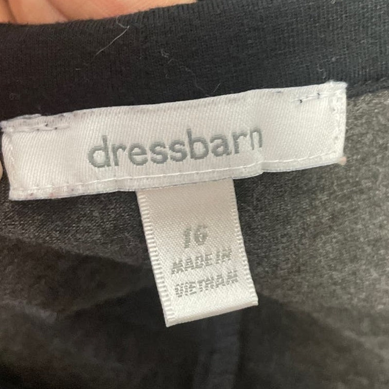 Dress Barn Womens Plus SIze 16 Long Sleeve Scoop Neck Cotton Blend T Shirt Dress