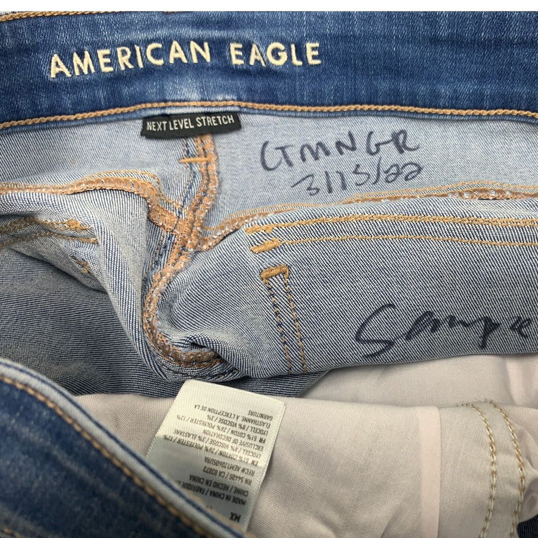 New American Eagle Womens Size 12 Distressed Ripped High Rise Denim Jeggings