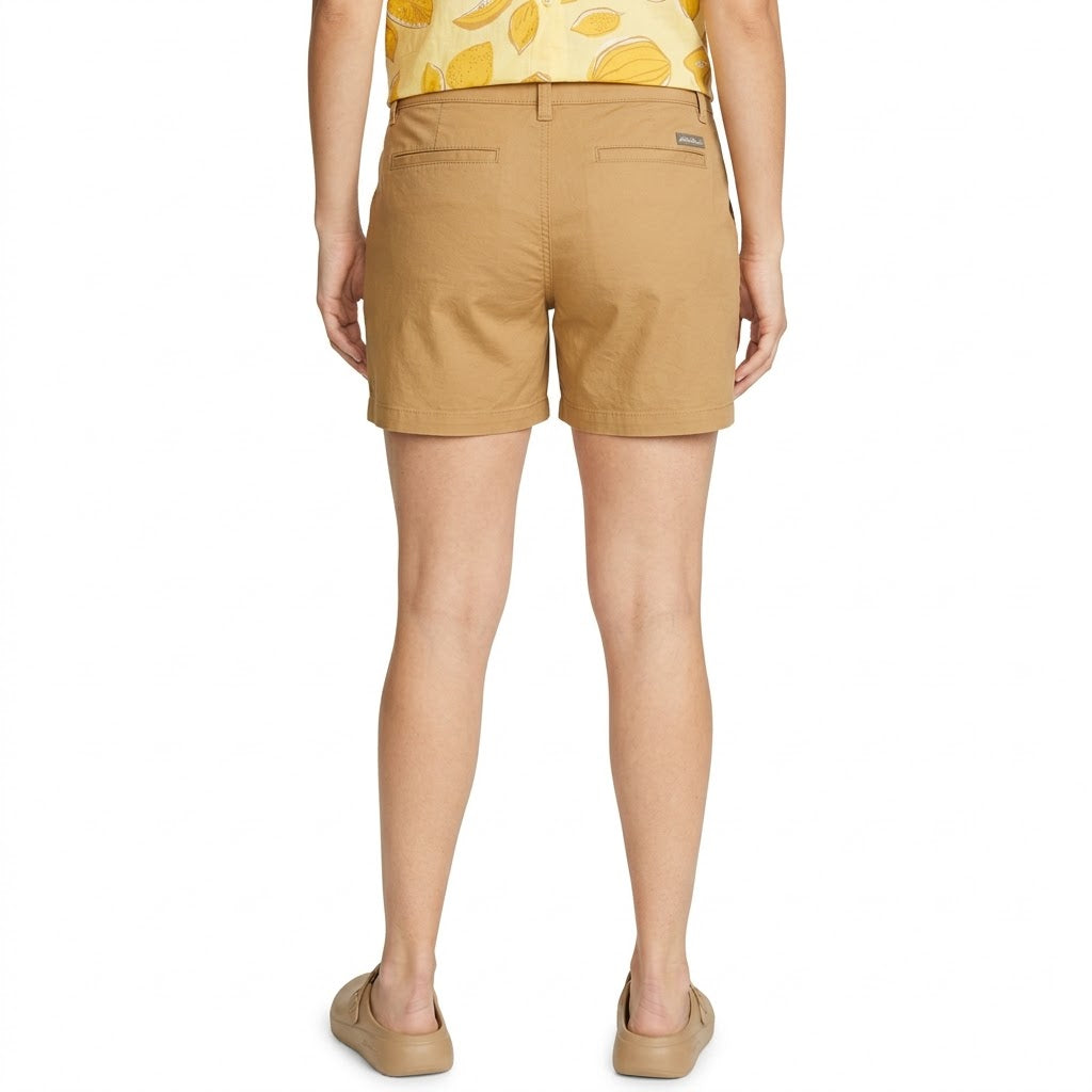 New Eddie Bauer Womens Size 16 Cloud Khaki Willit Stretch Legend Wash Shorts 5"