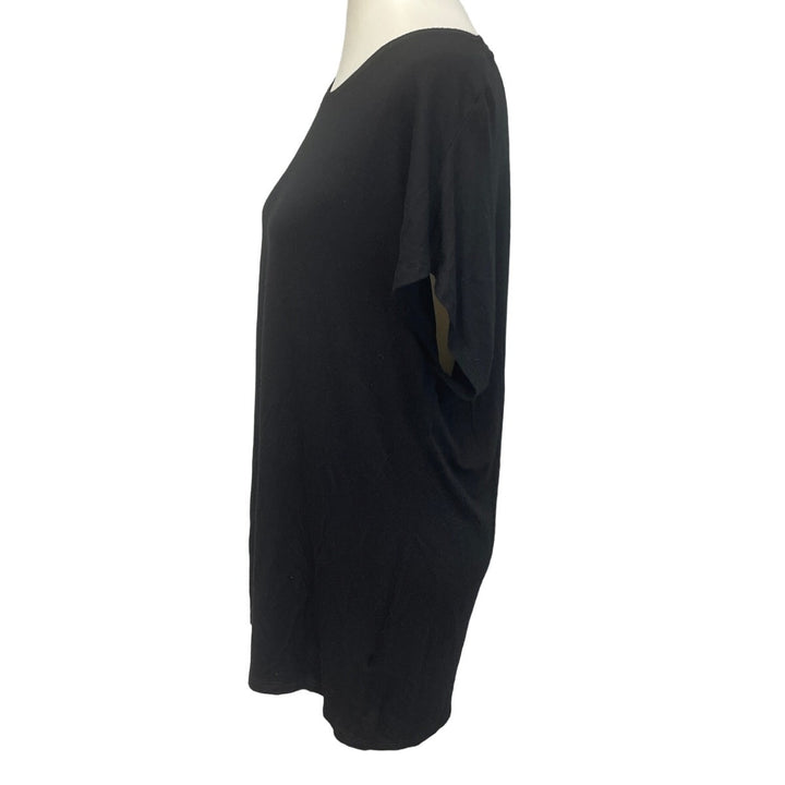 Free To Live Womens XL Black PolySpandex Short Sleeve Crew Neck Tee Shirt