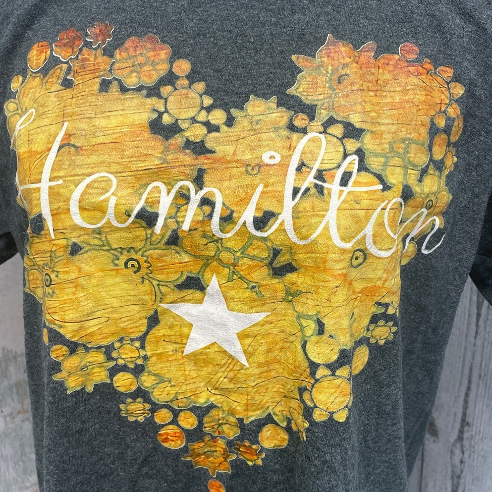 Hamilton The Musical Womens Large Short Sleeve PolyCotton Crew Neck Tee Shirt