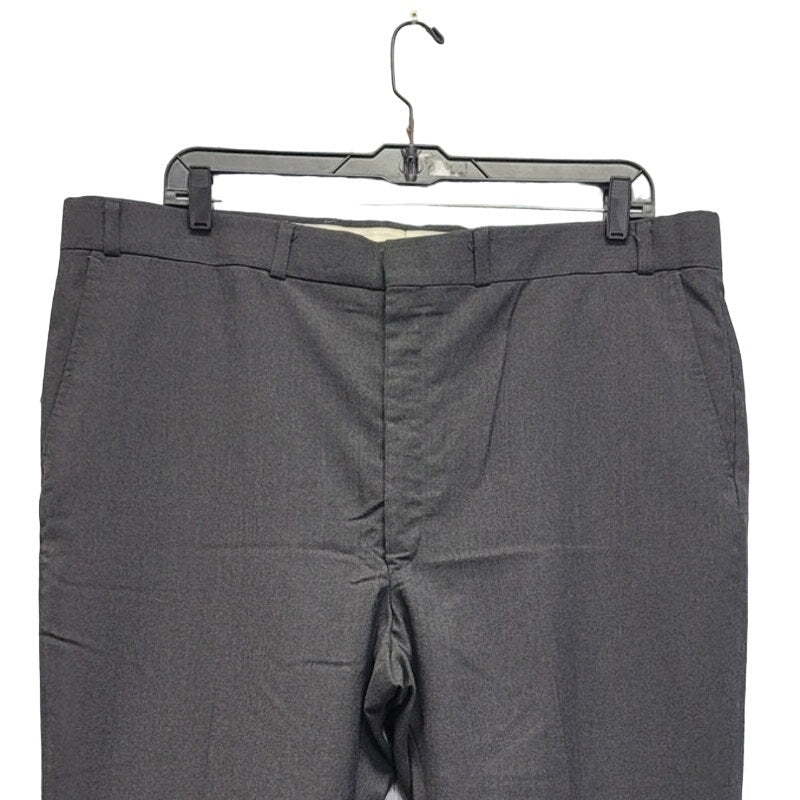 Mens 44 X 30 Charcoal Gray Flat Front Hemmed Dress Pants w Pockets