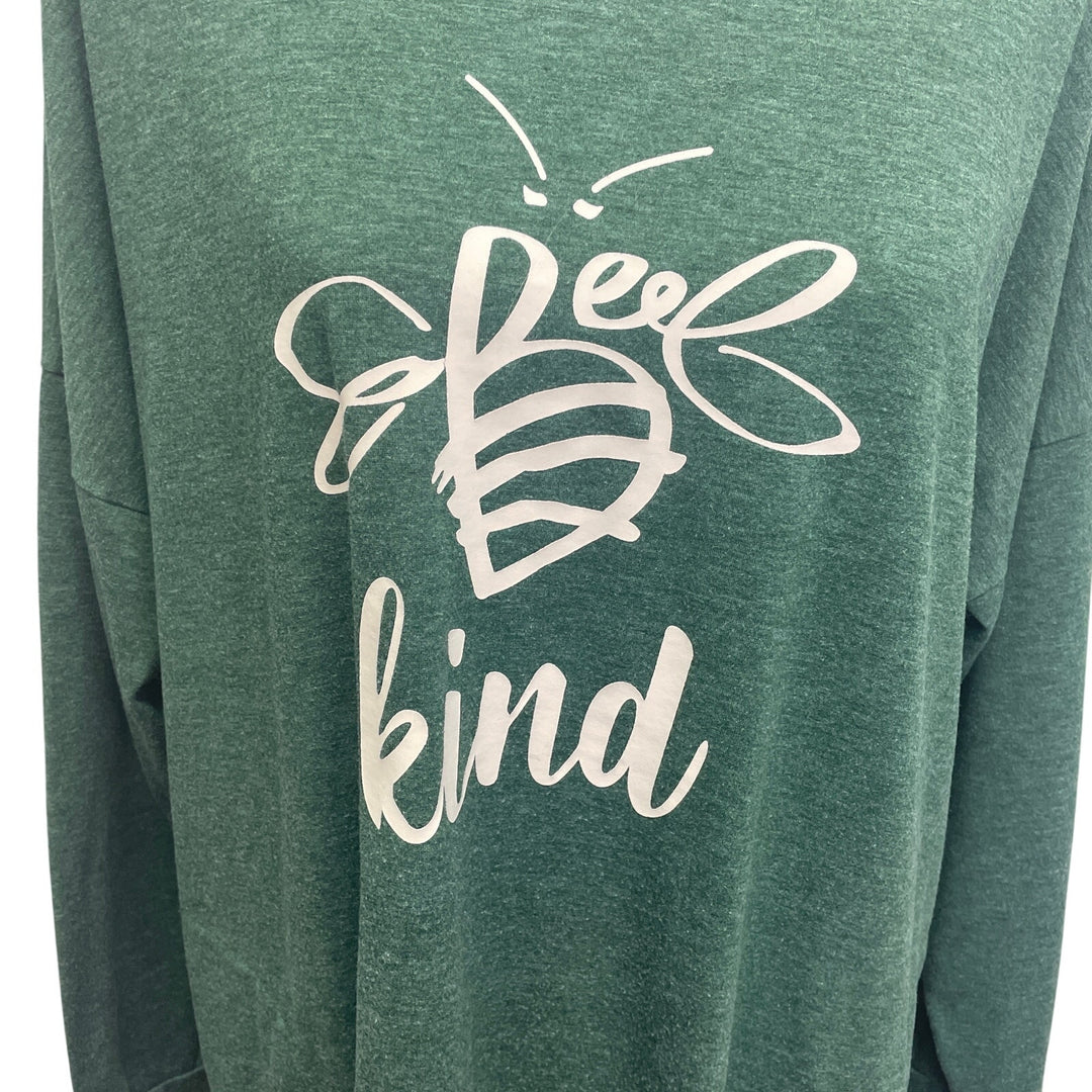 Womens XL Bumble Bee Kind Long Sleeve PolyCotton Long Sleeve Tee w Pockets