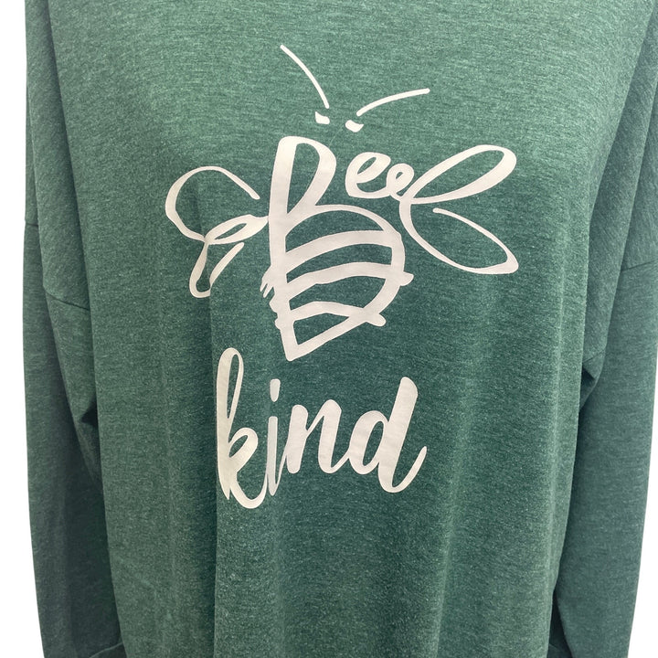 Womens XL Bumble Bee Kind Long Sleeve PolyCotton Long Sleeve Tee w Pockets