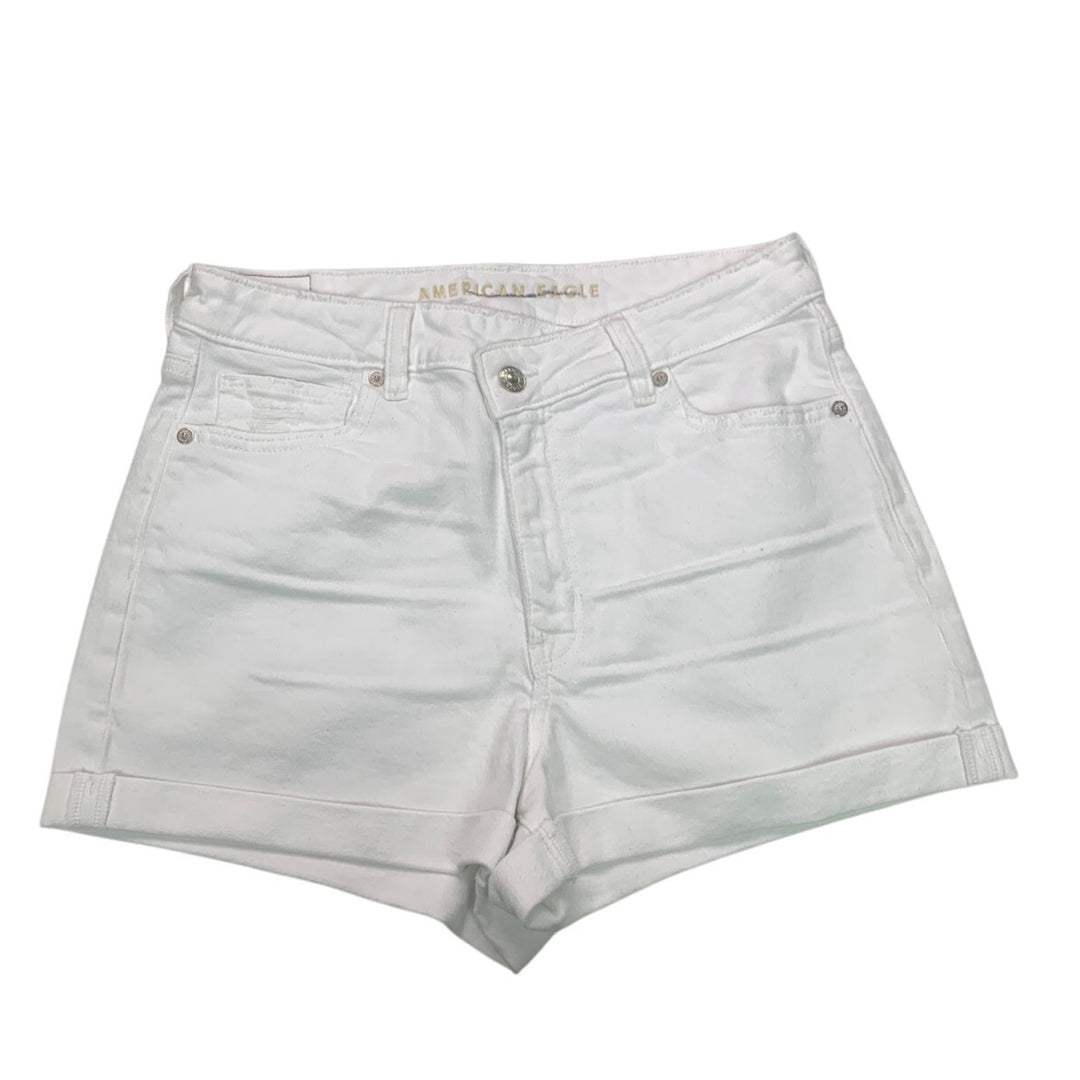 New American Eagle Womens Size 8 White Mom Short Jorts Denim Jean Shorts