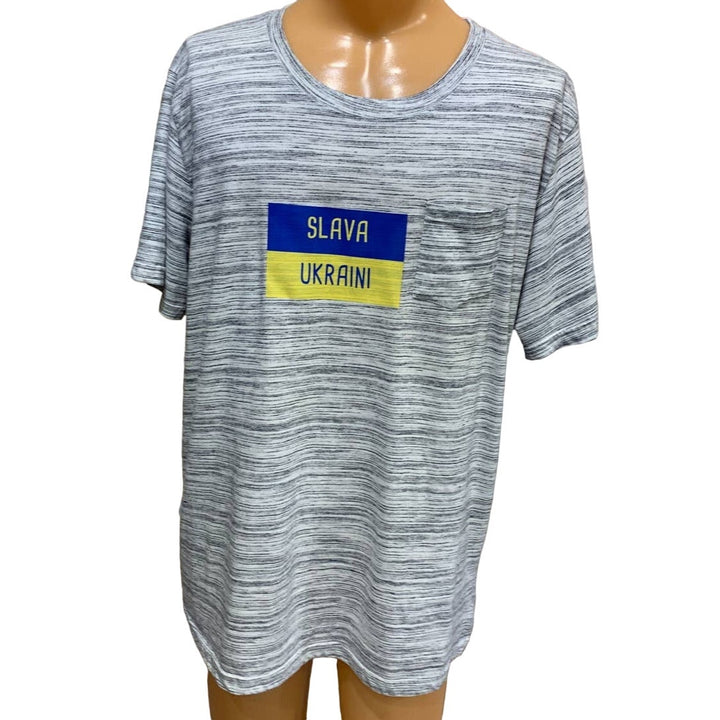 Upcycled 2XL Hand Printed Ukraine Flag Slava Ukraini Artist Fundraiser Tee